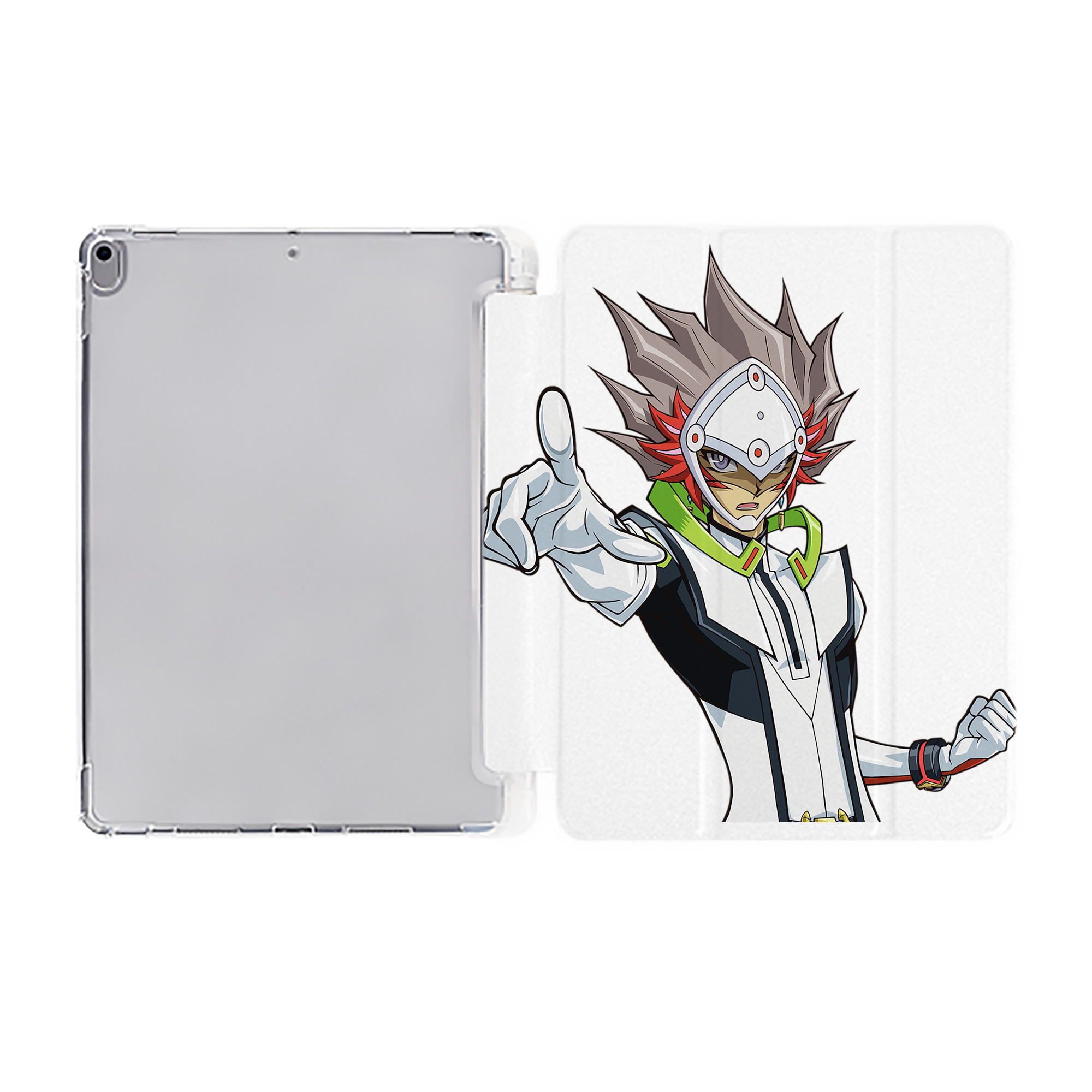 （画像用） 遊☆戯☆王 Yu-Gi-Oh! IPad ケース ペン収納付き 三つ折りスタンド PUレザー×シリコン 対応機種9.5/10.5/10.9インチ